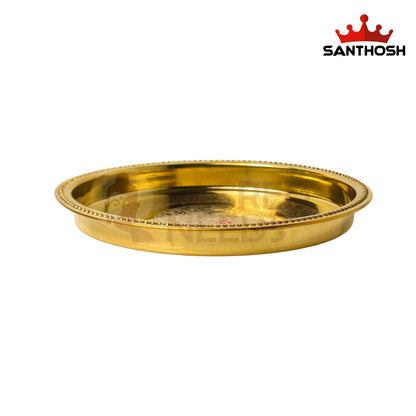 Brass Patti Khumcha Etching – 10 Inch Diameter | Handcrafted Etching Brass Khumcha for Temple & Home Use