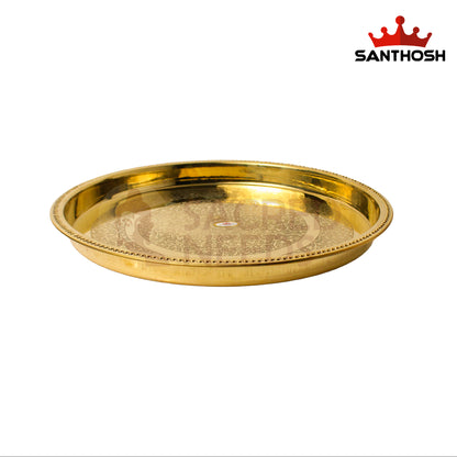 Brass Patti Khumcha Etching – 12.8 Inch Diameter | Decorative Brass Etched Khumcha for Home & Temple Decor