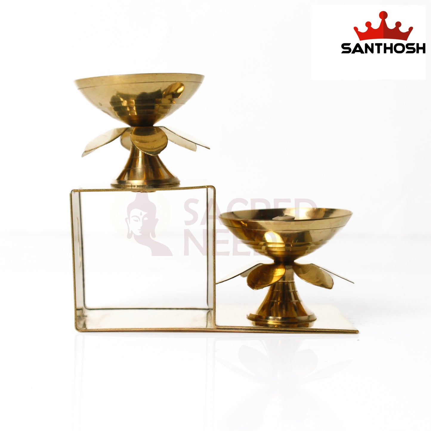 Brass Step Pyali 2 Deepam – 3.6 Inch Height | Traditional Deepam Lamp for Pooja Room & Home Decor