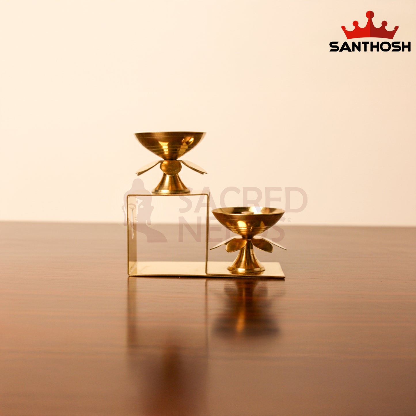 Brass Step Pyali 2 Deepam – 3.6 Inch Height | Traditional Deepam Lamp for Pooja Room & Home Decor