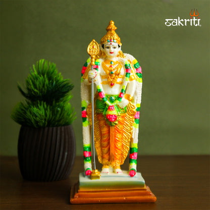 Sacred Needs Marble Dust Murugan Idol – 6.7 Inch (17 cm) Height | Elegant Lord Murugan Statue for Pooja Room, Home Décor & Gifting