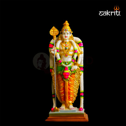 Sacred Needs Marble Dust Murugan Idol – 12.5 Inch Height | Large Lord Murugan Statue for Home Temple, Pooja Room & Decorative Use