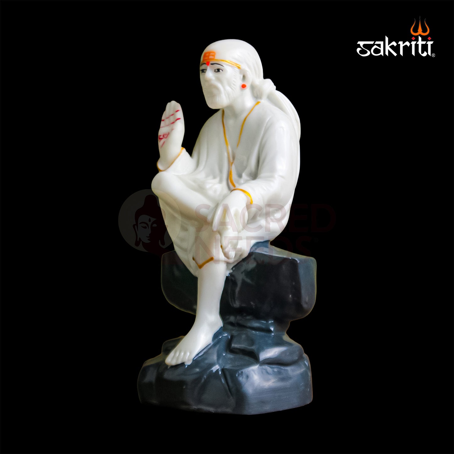 Marble Dust Sai Baba Idol 8.7 Inch | Shirdi Sai Statue for Home Temple, Office & Prayer Room