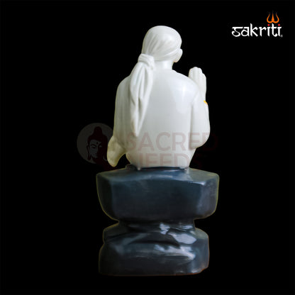 Marble Dust Sai Baba Idol 8.7 Inch | Shirdi Sai Statue for Home Temple, Office & Prayer Room