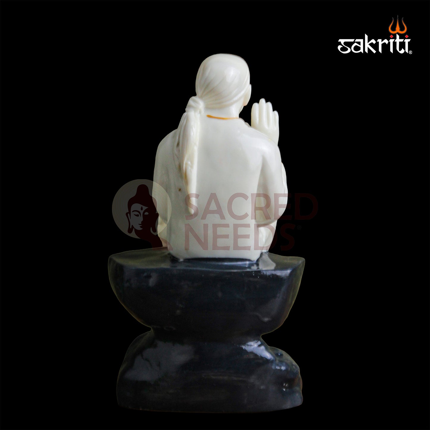 Marble Dust Sai Baba Idol 7.5 Inch | Compact Spiritual Statue for Pooja & Home Decor