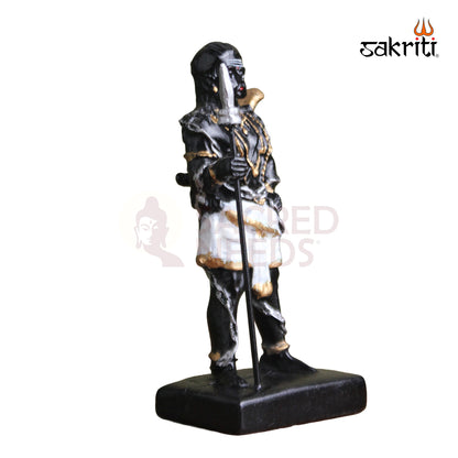 Marble Dust Karuppan Samy Idol – 5 Inch Guardian Deity Statue for Home Temple