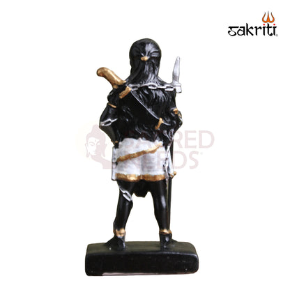 Marble Dust Karuppan Samy Idol – 5 Inch Guardian Deity Statue for Home Temple