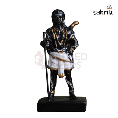 Marble Dust Karuppan Samy Idol – 5 Inch Guardian Deity Statue for Home Temple