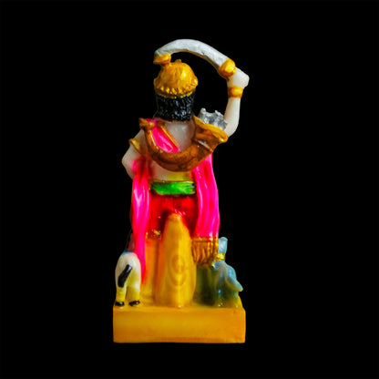 Marble Dust Madurai Veeran Idol – 5.4 Inch Warrior Deity Statue for Home & Temple Use