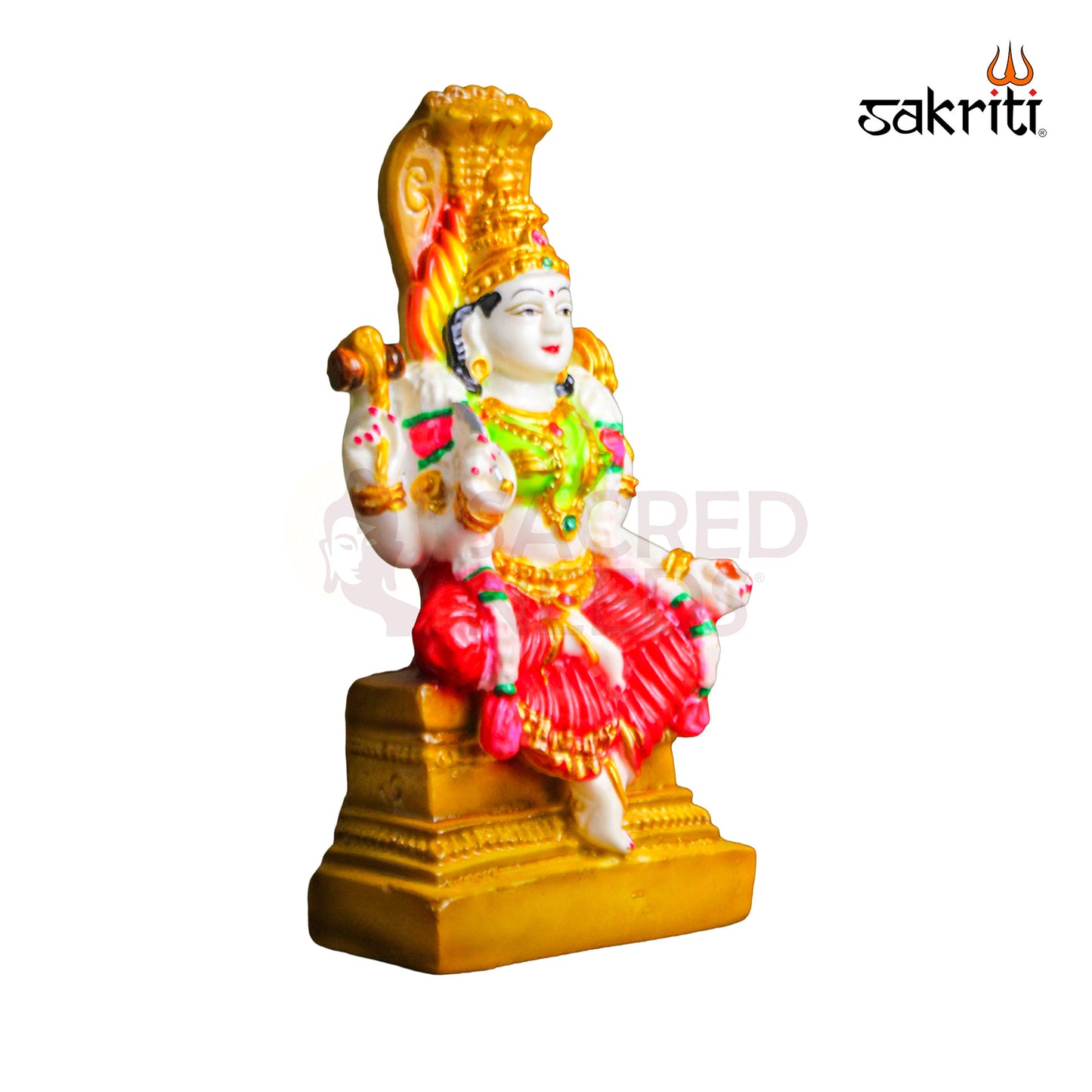 Marble Dust Karumari Amman – 7.1 Inch Goddess Statue for Pooja Room & Home Décor
