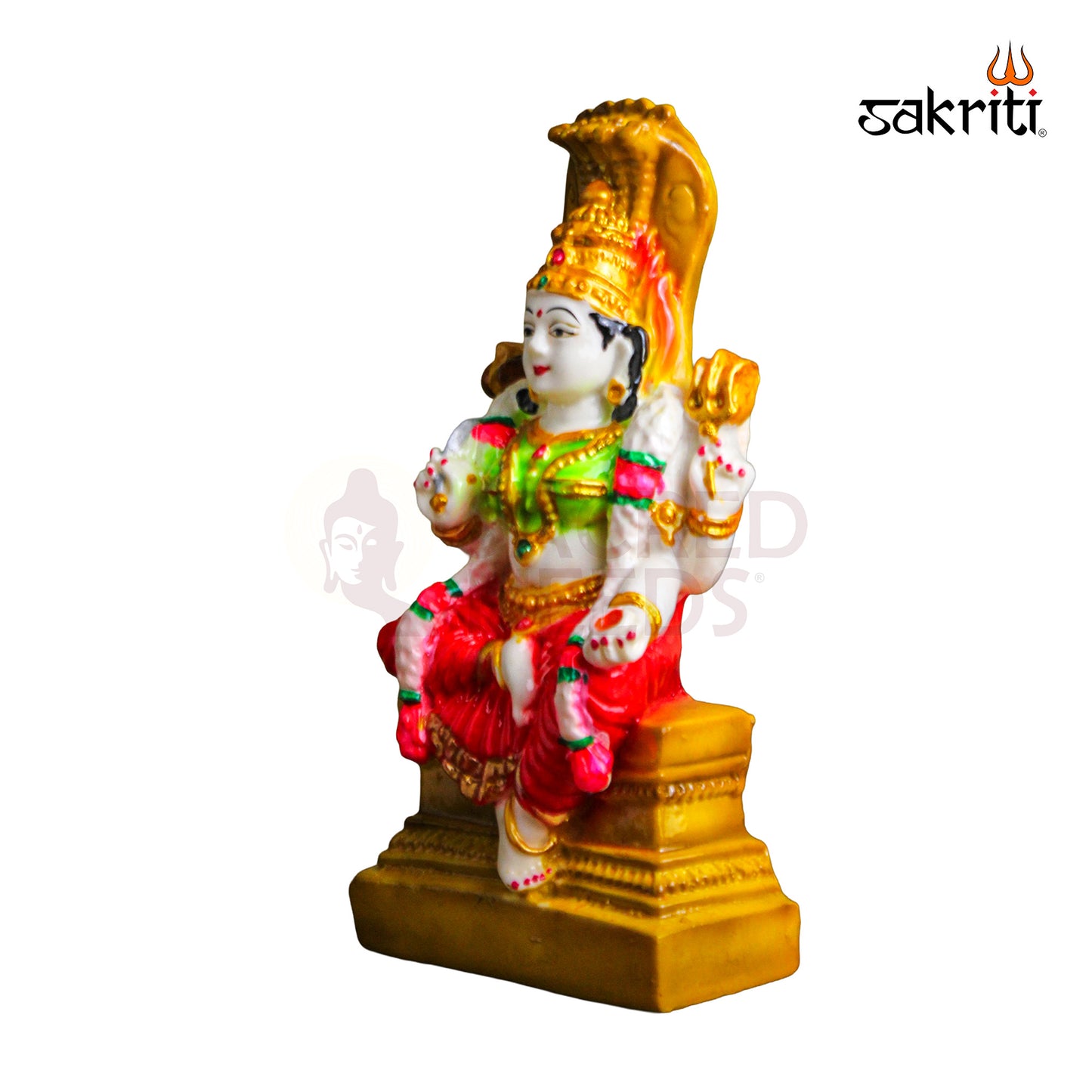 Marble Dust Karumari Amman – 7.1 Inch Goddess Statue for Pooja Room & Home Décor