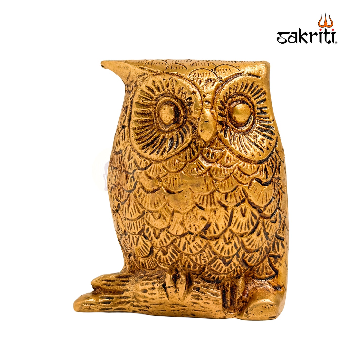 Brass Owl Figurine – 2.7 Inch | Vastu Decorative Showpiece for Home & Office