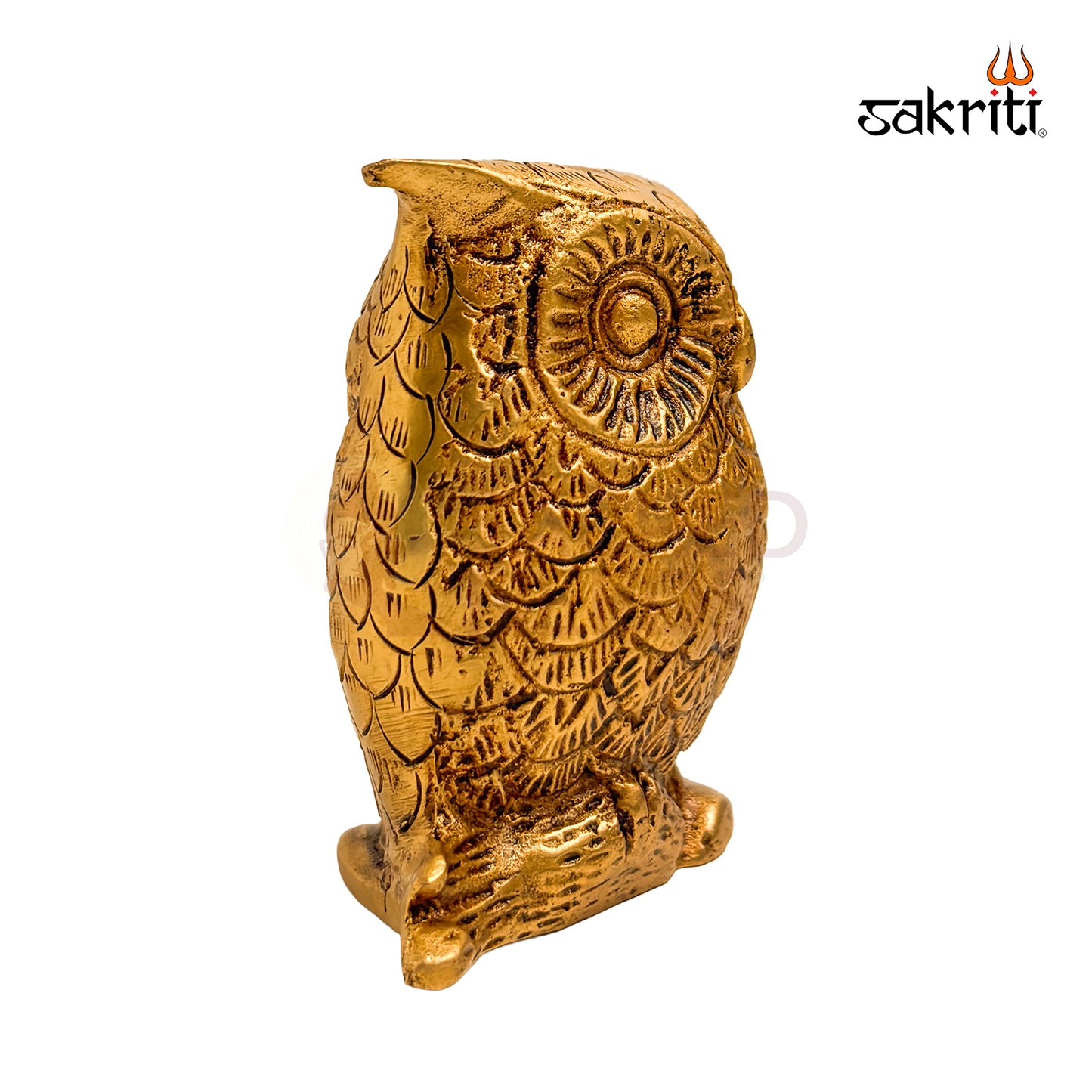 Brass Owl Figurine – 2.7 Inch | Vastu Decorative Showpiece for Home & Office