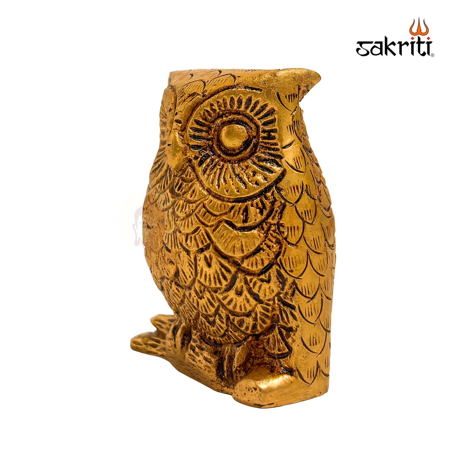 Brass Owl Figurine – 2.7 Inch | Vastu Decorative Showpiece for Home & Office