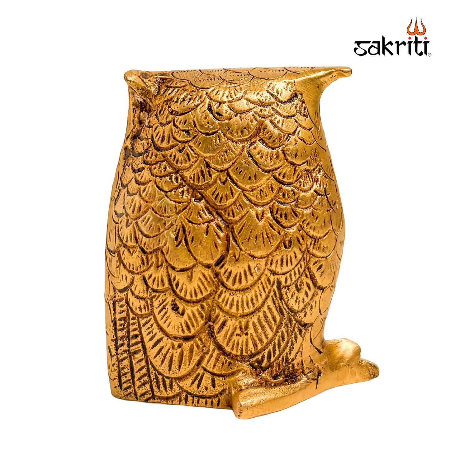 Brass Owl Figurine – 2.7 Inch | Vastu Decorative Showpiece for Home & Office