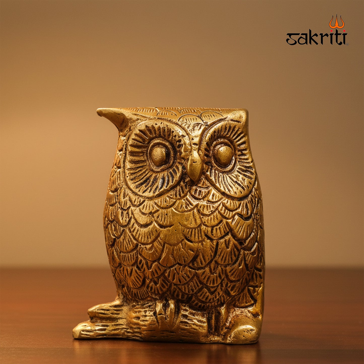 Brass Owl Figurine – 2.7 Inch | Vastu Decorative Showpiece for Home & Office