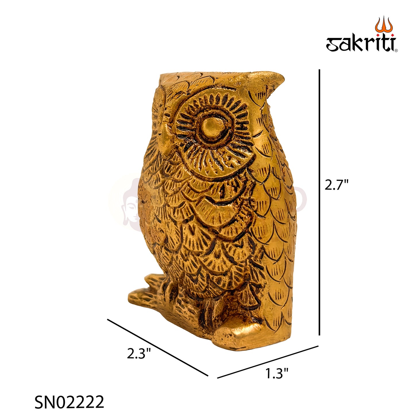 Brass Owl Figurine – 2.7 Inch | Vastu Decorative Showpiece for Home & Office