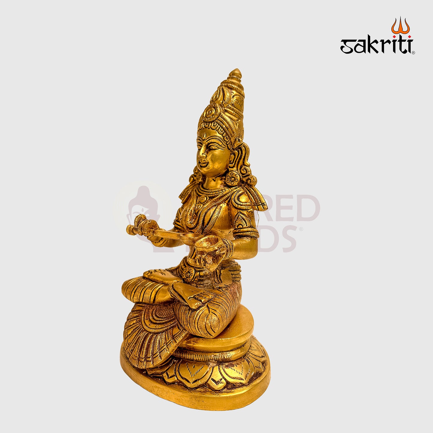 Brass Annapoorani Idol – 8.4 Inch | Goddess Annapoorna Statue for Home & Temple