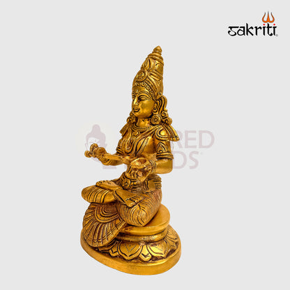 Brass Annapoorani Idol – 8.4 Inch | Goddess Annapoorna Statue for Home & Temple
