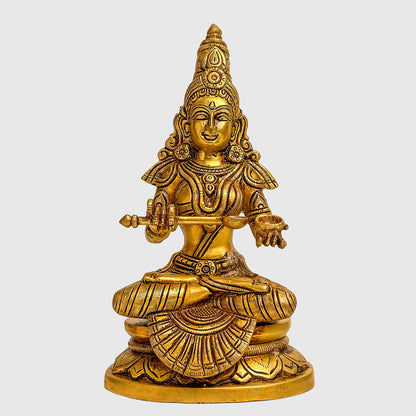 Brass Annapoorani Idol – 8.4 Inch | Goddess Annapoorna Statue for Home & Temple