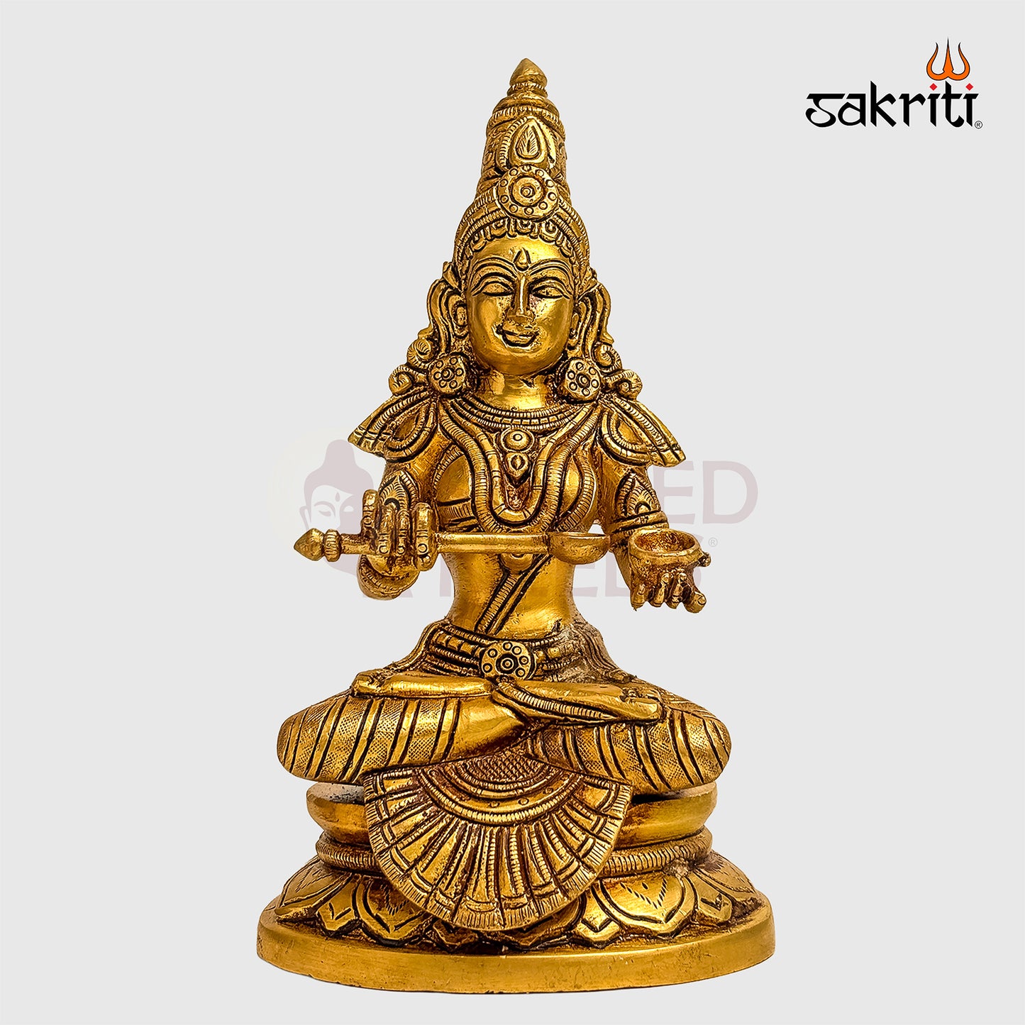 Brass Annapoorani Idol – 8.4 Inch | Goddess Annapoorna Statue for Home & Temple