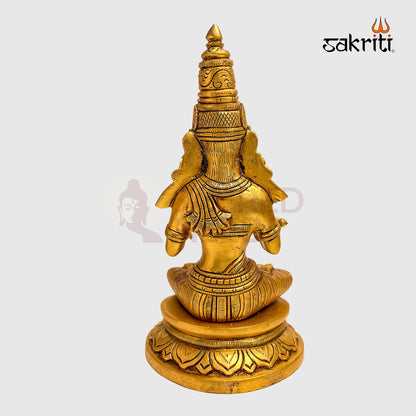 Brass Annapoorani Idol – 8.4 Inch | Goddess Annapoorna Statue for Home & Temple