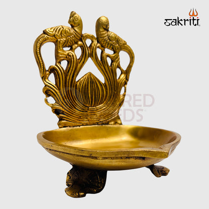 Brass Kili Vilakku – 5.7 Inch | Parrot Deepam for Pooja & Auspicious Decor