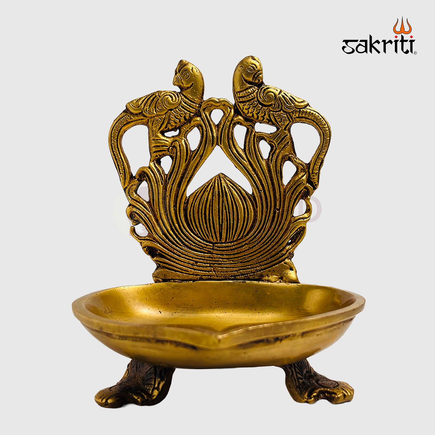 Brass Kili Vilakku – 5.7 Inch | Parrot Deepam for Pooja & Auspicious Decor