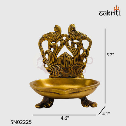 Brass Kili Vilakku – 5.7 Inch | Parrot Deepam for Pooja & Auspicious Decor