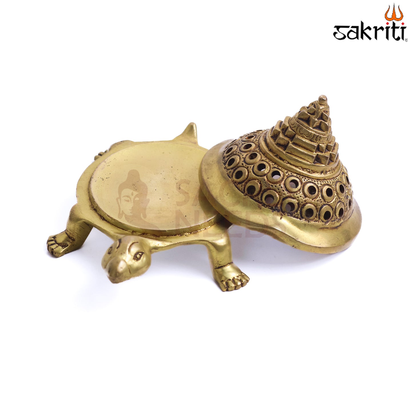 Sacred Needs Brass Tortoise Dhoopkal – 3.5 Inch (8.9 cm) Height | Turtle Shaped Dhoop Holder for Pooja, Incense & Home Temple