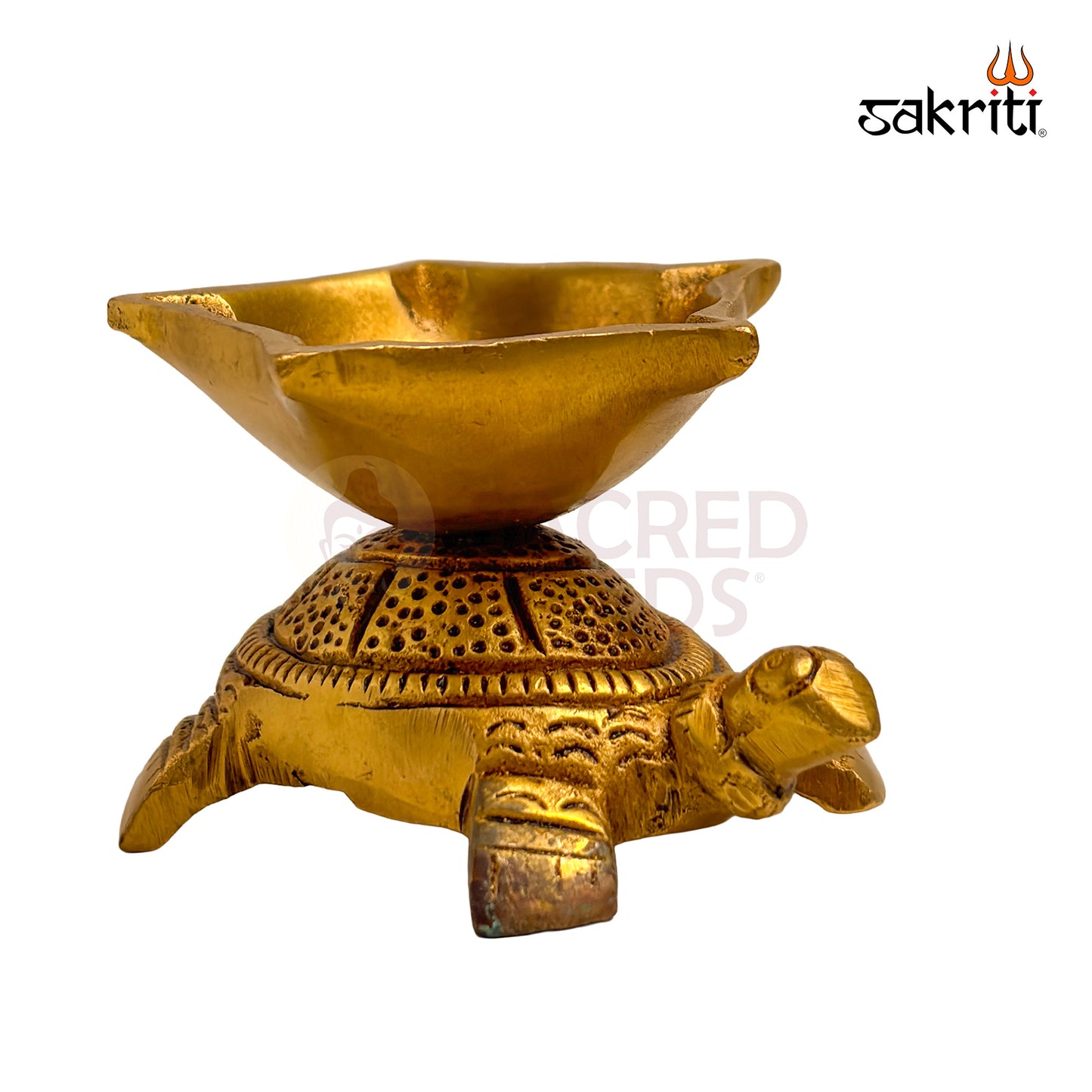 Brass Tortoise with Agal – 1.6 Inch | Vastu Tortoise Lamp for Home & Office