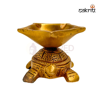 Brass Tortoise with Agal – 1.6 Inch | Vastu Tortoise Lamp for Home & Office