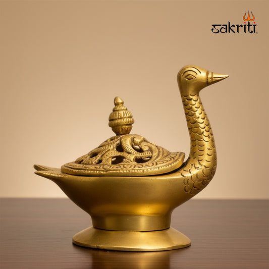 Brass Annam Dhoopkal – 4.7 Inch | Traditional Sambrani Holder for Temple Use