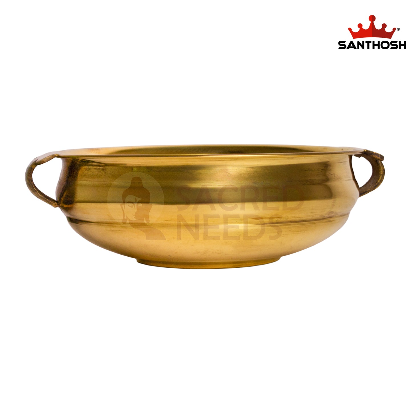 Brass ICC Handle Urli – 4.2 Inch | Decorative Brass Urli Bowl for Home Decor