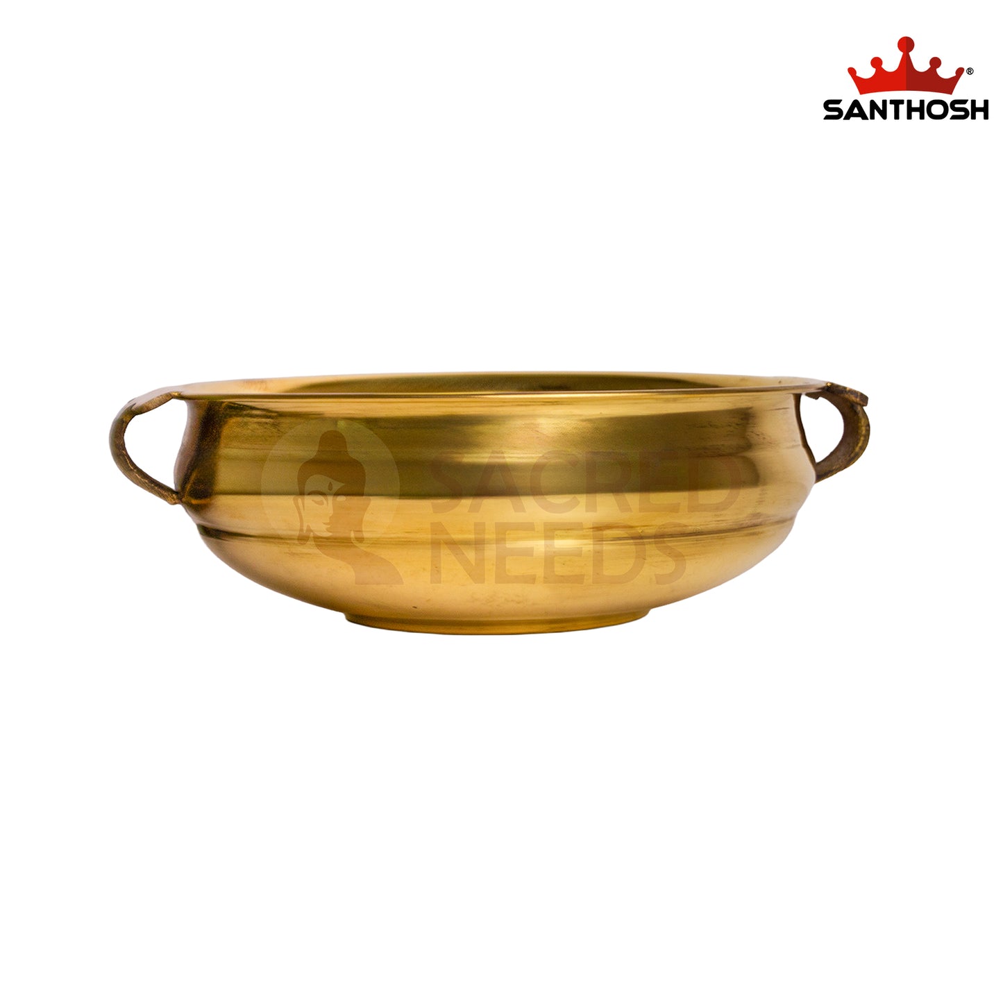 Brass ICC Handle Urli – 4.2 Inch | Decorative Brass Urli Bowl for Home Decor
