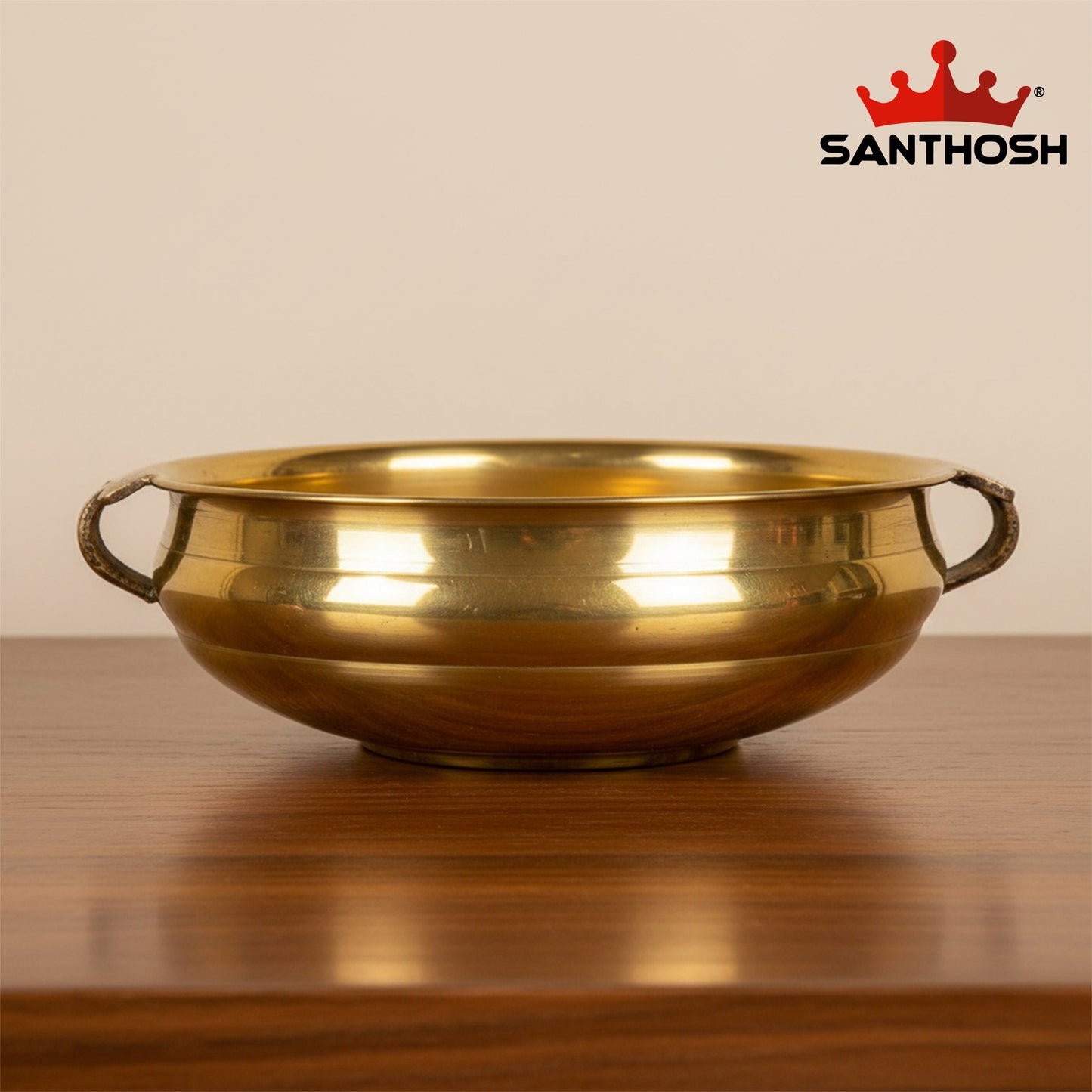 Brass ICC Handle Urli – 4.5 Inch | Flower Floating Urli for Living Room