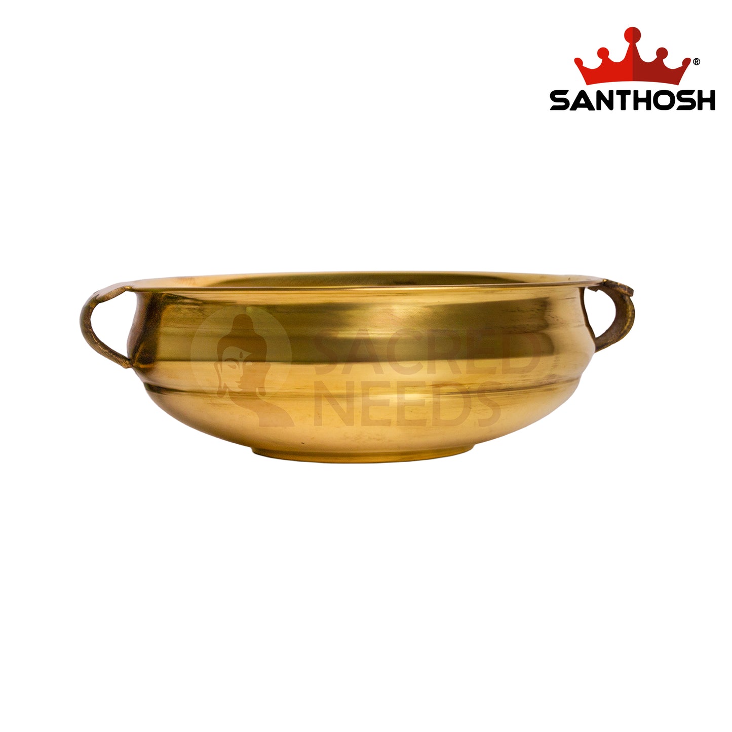 Brass ICC Handle Urli – 4.5 Inch | Flower Floating Urli for Living Room