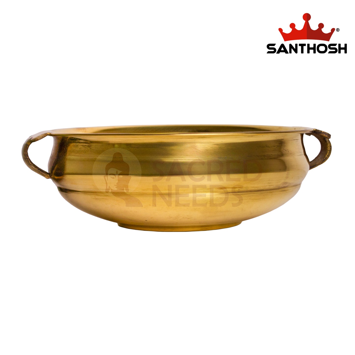 Brass ICC Handle Urli – 4.5 Inch | Flower Floating Urli for Living Room