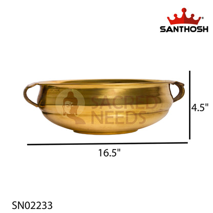 Brass ICC Handle Urli – 4.5 Inch | Flower Floating Urli for Living Room