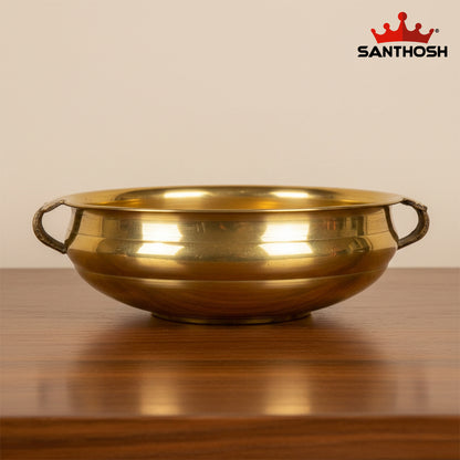 Brass ICC Handle Urli – 5 Inch | Traditional Urli Bowl for Decoration