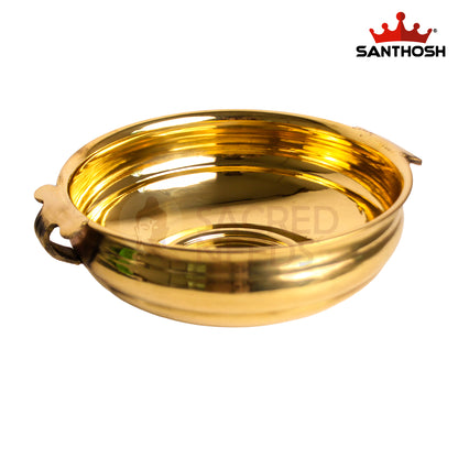 Brass ICC Handle Urli – 5 Inch | Traditional Urli Bowl for Decoration