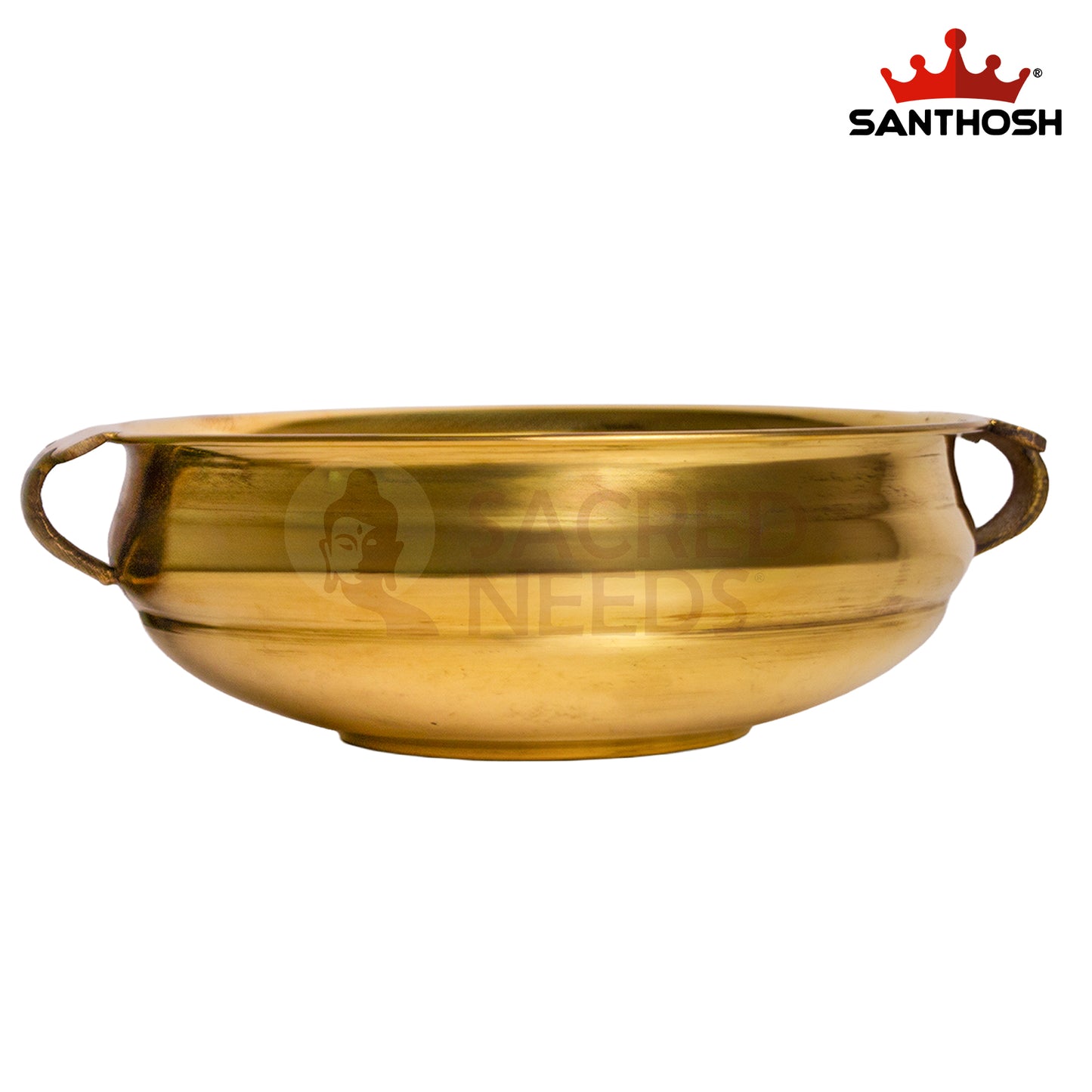 Brass ICC Handle Urli – 5 Inch | Traditional Urli Bowl for Decoration