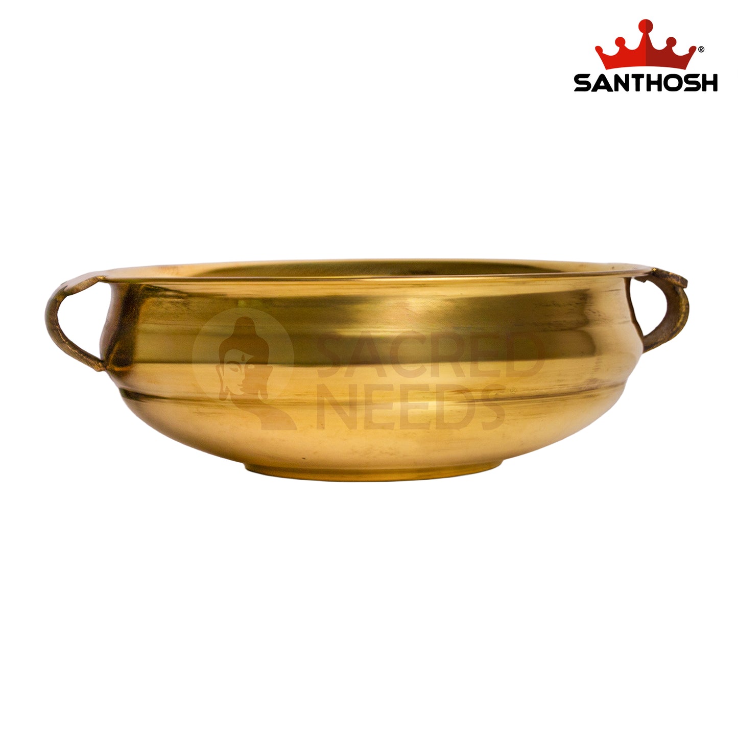 Brass ICC Handle Urli – 5 Inch | Traditional Urli Bowl for Decoration
