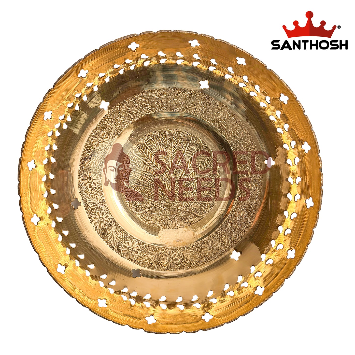 Brass Cut Bowl – 4.1 Inch | Carved Brass Pooja Bowl for Daily Rituals