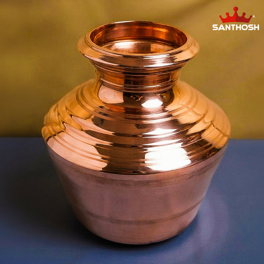 Sacred Needs Copper Kodam – 6.8 Inch (17.3 cm) Height | Traditional Copper Kalash / Pooja Pot for Temple Rituals & Home Pooja