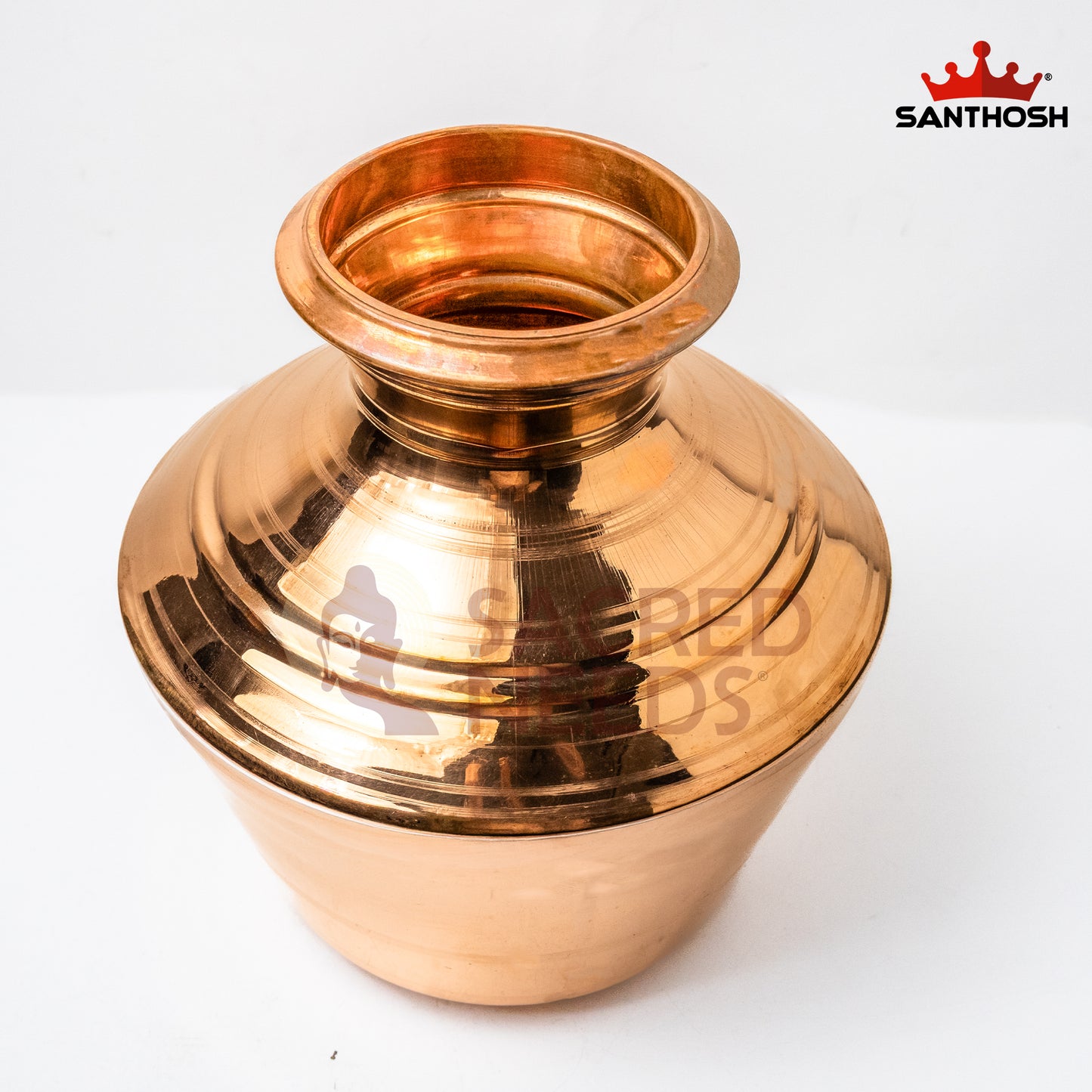 Sacred Needs Pure Copper Kodam – 10.5 Inch (26.7 cm) Height | Traditional Copper Kalash / Kodam for Pooja, Temple Rituals & Home Décor