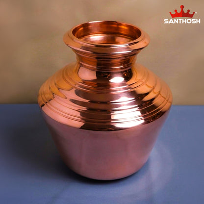 Sacred Needs Pure Copper Kodam – 10.5 Inch (26.7 cm) Height | Traditional Copper Kalash / Kodam for Pooja, Temple Rituals & Home Décor