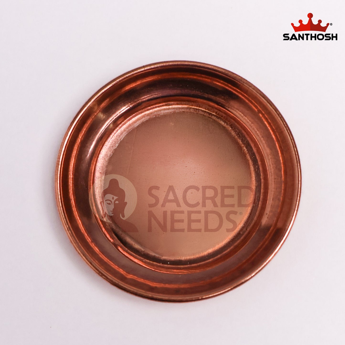 Sacred Needs Copper Halwa Plate – 0.2 Inch (0.5 cm) Height | Traditional Copper Sweet Serving Plate for Prasadam, Temple & Festive Use