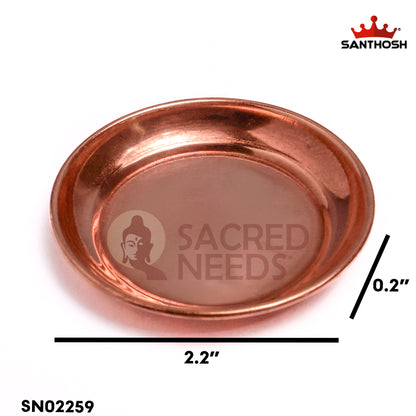 Sacred Needs Copper Halwa Plate – 0.2 Inch (0.5 cm) Height | Traditional Copper Sweet Serving Plate for Prasadam, Temple & Festive Use