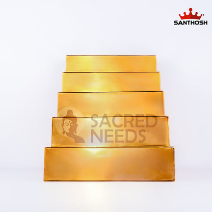 Sacred Needs Brass 5 Step Golu Stand – 12.3 Inch (31.2 cm) Height | Traditional Brass Golu Steps for Navaratri Kolu Display & Festive Décor